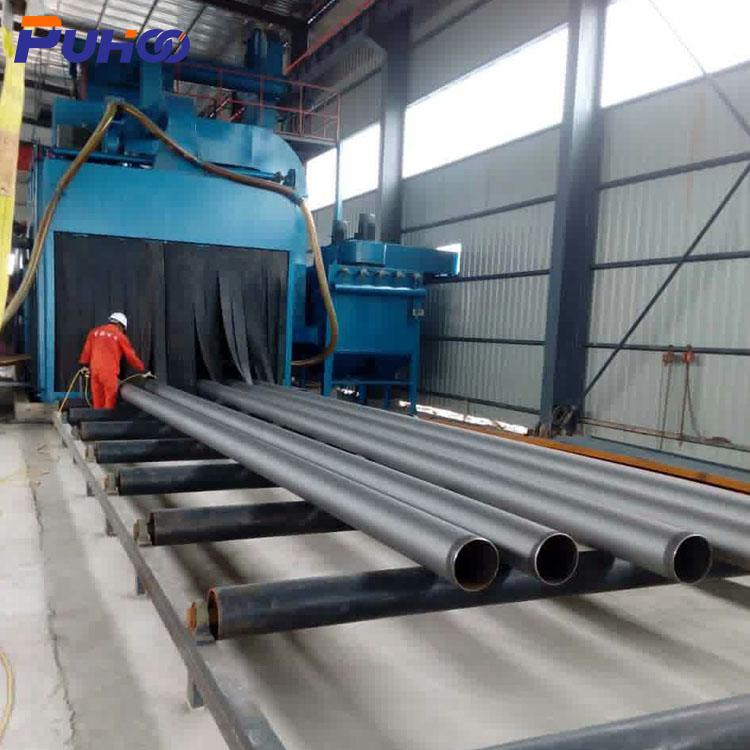 Otomatis Steel tube Roller Conveyor Shot Blasting Mesin